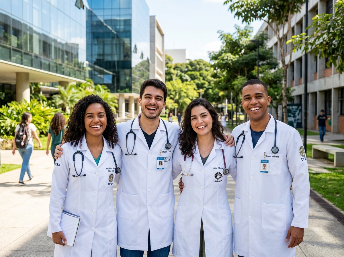 Estudantes de Medicina no Campus